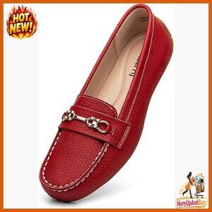 Leather Loafers Slip On Comfort Flats Business Casual Driving Mocs Lightweight